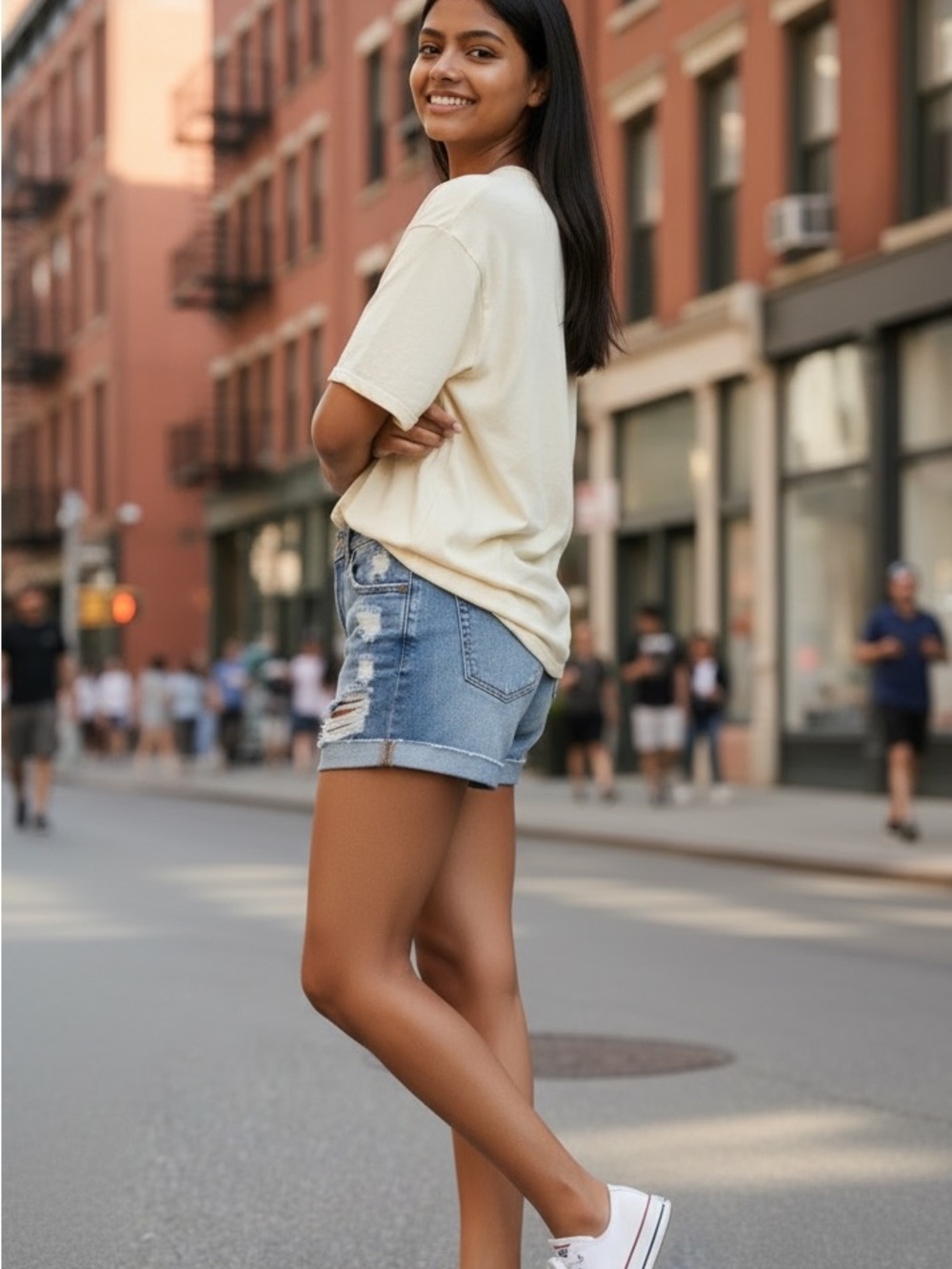 American Eagle 8- Highly Distressed Denim Women's Shorts